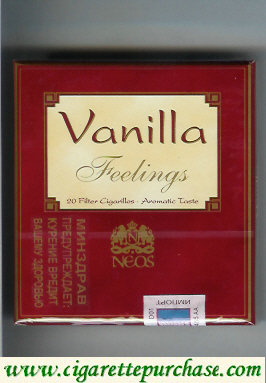 Feelings Vanilla cigarettes wide flat hard box